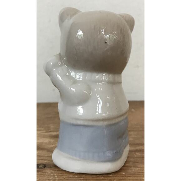 Set Pair 2 Vintage 80s Japanese Porcelain Teddy Bear Salt &...